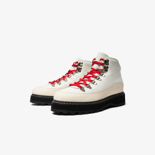 HIKING CORE CAP GRAINED LEATHER SHEARLING LINED W - OFF WHITE BLACK