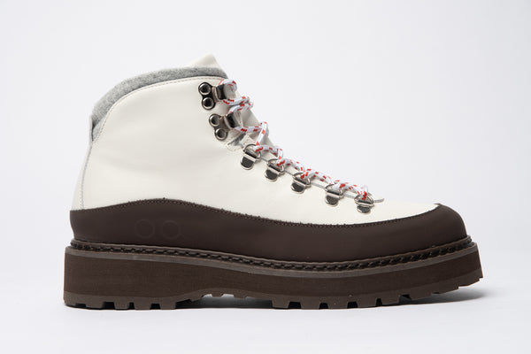 HIKING CORE CAP GRAINED LEATHER SHEARLING LINED W - OFF WHITE BROWN