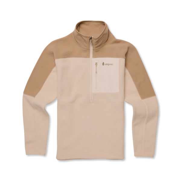 Abrazo Fleece Half-Zip Jacket - KHAKI AND CREAM