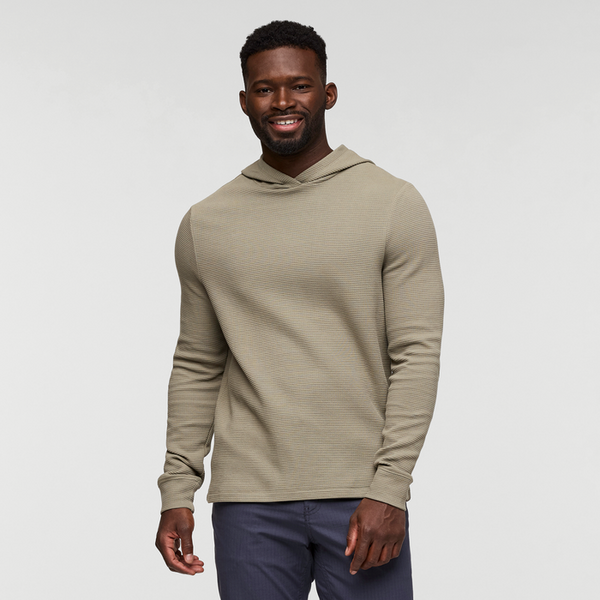 Atajo Long-Sleeve Waffle Hoodie - STONE
