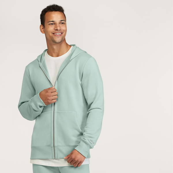 MENS ANYTIME FULL ZIP HOODIE - BARK GREY