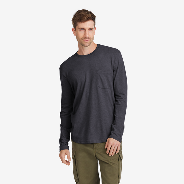 MENS ANYTIME LONG SLEEVE TEE - NATURAL BLACK