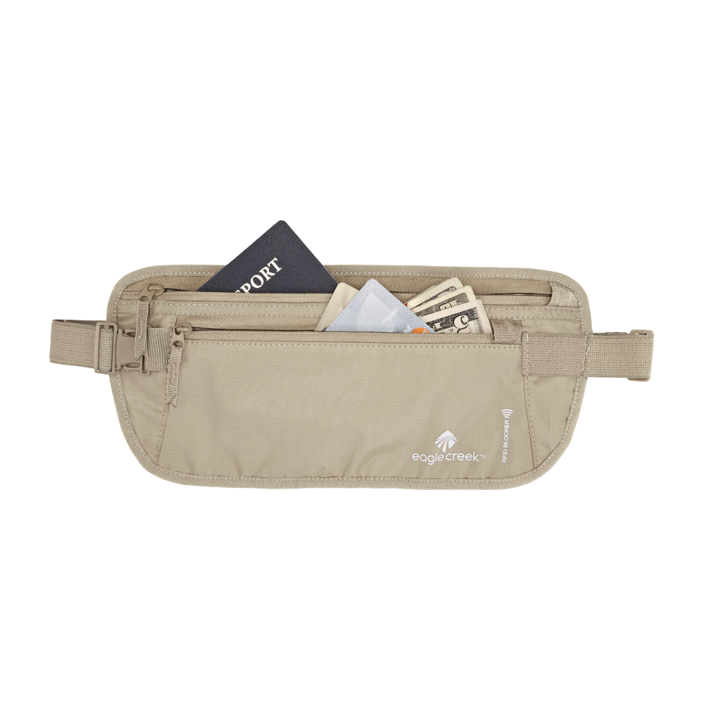 RFID BLOCKER MONEY BELT DLX - TAN
