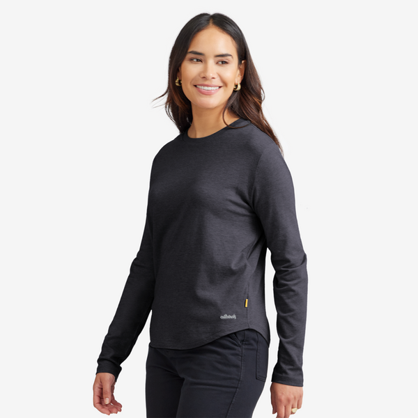 WOMENS ANYTIME LONG SLEEVE TEE - NATURAL BLACK